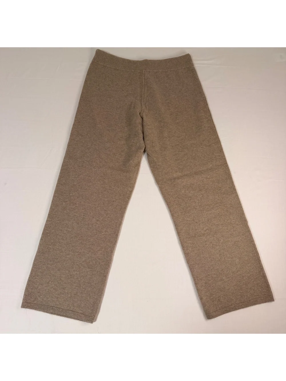 Hannah Rose 100% Cashmere Wide-Leg Pants in Beige, Size Large